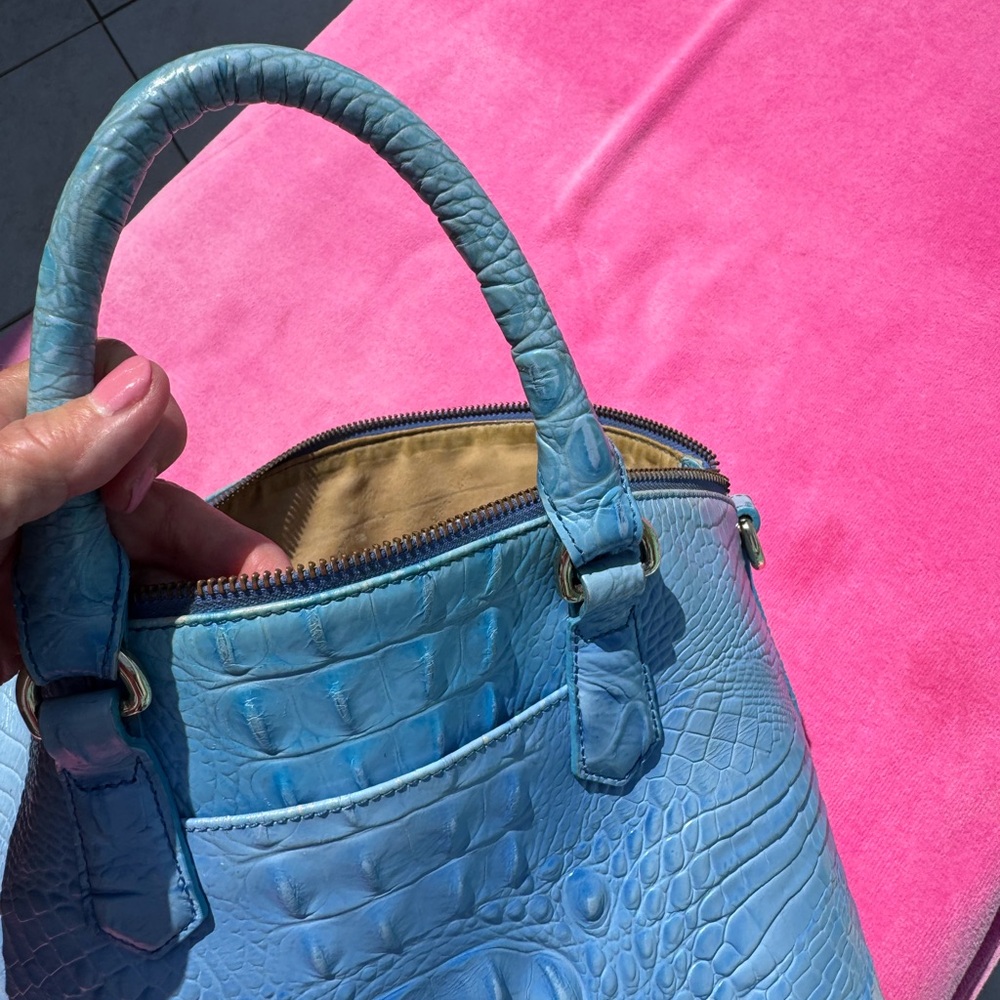💙Brahmin Blue Crocodile-Embossed Leather Satchel💙 - Picture 15 of 15